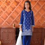 Royal Blue Embroidered 3-Piece Kids Set