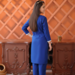 Royal Blue Embroidered 3-Piece Kids Set - Image 4