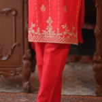 Royal Embroidered Koti-Style 3-Piece Suit for Kids - Image 4