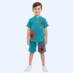 Spider Web Print Teal Summer set