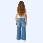 Blush Bow Charm Girls Denim Pants - Image 3
