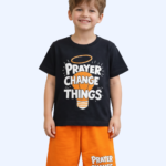 Prayer Print Boys Summer Co-Ord Set - Image 4