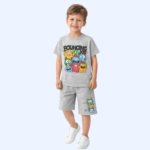 Bouncing Monsters Kids Grey Summer Set